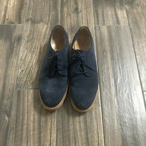 cole haan c12162 bkue orange suede oxford